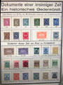Overprinted German postage stamps to keep up with inflation at German Historical Museum. Berlin, Germany.