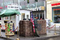 Checkpoint Charlie now manned by actor instead of U.S. soldier. Berlin, Germany.