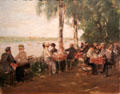 Garden restaurant by the water painting by Max Liebermann at Pomeranian State Museum. Greifswald, Germany.