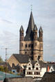Towers of Great St Martin Romanesque church. Köln, Germany.