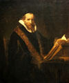 Portrait possibly of Jan Cornelisz Sylvius by Rembrandt workshop at Wallraf-Richartz Museum. Köln, Germany.