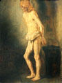 Flagellation of Christ painting by Rembrandt van Rijn at Wallraf-Richartz Museum. Köln, Germany.