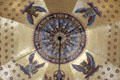 Symbols of the four Evangelists surrounding center medallion on dome of Palatine Chapel at Aachen Cathedral. Aachen, Germany