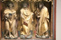 Detail of three Apostles on wing of Mass of St Gregory altarpiece at Aachen Cathedral Treasury. Aachen, Germany.