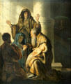 Simeon & Hanna in the Temple painting by Rembrandt at Hamburg Fine Arts Museum. Hamburg, Germany.