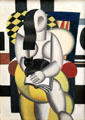 Woman with Cat painting by Fernand Léger at Hamburg Fine Arts Museum. Hamburg, Germany.