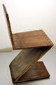 Zig-Zag Chair by Gerrit Thomas Rietveld, Holland, at Hamburg Decorative Arts Museum. Hamburg, Germany.