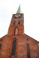 Central clock tower of St Jacob's Church. Lübeck, Germany.