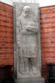 Carved memorial to WWI soldier at St Jacob's Church. Lübeck, Germany