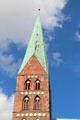 Gothic tower of St Mary's Church. Lübeck, Germany.