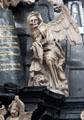 Sculpted body decomposing to skeleton on tomb at St Mary's Church. Lübeck, Germany.