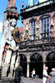 Roland Statue symbol of freedom & trading rights in front of town hall. Bremen, Germany