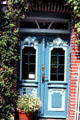 Blue & white door of house on Auf dem Meere. Lüneburg, Germany.