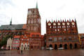 St Nicholas' Church & Stralsund town hall on Old Market Square. Stralsund, Germany.