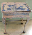 Faience side table top made in Schleswig at Schleswig Holstein State Museum. Schleswig, Germany.