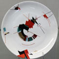 Porcelain plate with overglaze painting by Lorenz Hutschenreuther at Schleswig Holstein State Museum. Schleswig, Germany.