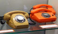 Plastic rotary phones at Schleswig Holstein State Museum. Schleswig, Germany.