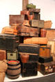 Collection of antique luggage at Schleswig Holstein State Museum. Schleswig, Germany.