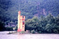 Mouse Tower customs collection tower on island at Bingen am Rhein on Rhine River. Bingen, Germany