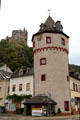 Round city tower. St. Goarshausen, Germany.