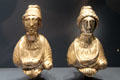 Silver busts of two women were dated by hairstyle at Trier Archaeological Museum. Trier, Germany.
