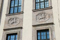 Neoclassical carvings on facade at Technische Universität München. Munich, Germany.