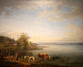 Eastern Shore of Lake Starnberg painting by Max Joseph Wagenbauer at Lenbachhaus. Munich, Germany.