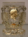 Glass beaker with portrait of Napoleon prob. Baccarat after 1804 portrait at Bavarian National Museum. Munich, Germany.
