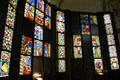 Collection of Medieval stained glass at Bavarian National Museum. Munich, Germany.