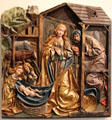 Nativity wood carving by circle of Erasmus Grasser at Bavarian National Museum. Munich, Germany.