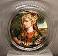 Glass bowl with portrait of Roxelane from Venice at Bavarian National Museum. Munich, Germany.