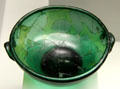 Roman green glass bowl found in Oberstimm fort at Bavarian State Archaeological Collection. Munich, Germany