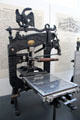 Columbia letterpress with American design & eagle decoration was first press able to print larger sheets of paper due to more sophisticated pressure control at Deutsches Museum. Munich, Germany.