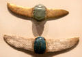 Two winged scarabs associated with sun god at Museum Ägyptischer Kunst. Munich, Germany