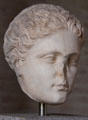 Portrait head of poet Sappho Roman copy of Greek original by Silanion of Athens at Glyptothek. Munich, Germany.