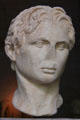 Portrait head of Alexander the Great Roman copy of Greek original by Lysippus of Athens at Glyptothek. Munich, Germany.
