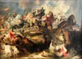 Amazon battle painting by Peter Paul Rubens at Alte Pinakothek. Munich, Germany.