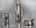 Silver tea service by Archibald Knox for W.H. Haseler of Birmingham, England at Pinakothek der Moderne. Munich, Germany.