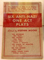 Book cover for Six Anti-Nazi One Act Plays including The Informer by Bertolt Brecht at Brechthaus Museum. Augsburg, Germany.