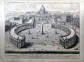 Engraving of St Peter's Basilica in Rome where in 1770 Leopold & Wolfgang Mozart succeeded in gaining an audience with the Vatican Secretary of State by Giovanni Battista Falda at Mozarthaus Museum. Augsburg, Germany.