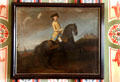 Prince Friedrich Josias of Saxe-Coburg-Saalfeld on horseback in front of Vest Coburg painting by unknown at Coburg Castle. Coburg, Germany.