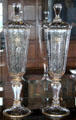 Pair of engraved glass covered goblets at Coburg Castle. Coburg, Germany.