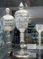 Glass covered goblets engraved with merchant ships from Frankfurt? at Coburg Castle. Coburg, Germany.