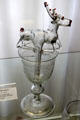 Clear blown trick glass with stag siphon from Germany at Coburg Castle. Coburg, Germany
