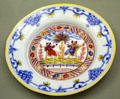 Milkglass plate enameled with Chinese scene & floral ornaments from Germany at Coburg Castle. Coburg, Germany.