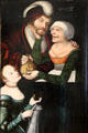 Unequal Couple painting by Lucas Cranach the Elder or the Younger at Coburg Castle. Coburg, Germany.