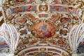 Baroque ceiling painting of St John's Revelations in Court church at Ehrenburg Palace. Coburg, Germany.