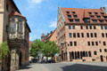 Sebalder Platz beside St Sebaldus Church. Nuremberg, Germany.