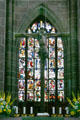 Stained glass window behind main altar at St Lawrence Church. Nuremberg, Germany.