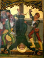 Saint crucified upside down painting at St Lawrence Church. Nuremberg, Germany.